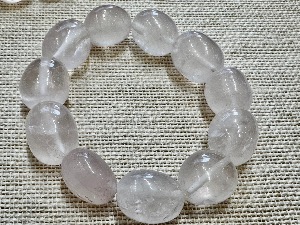 Rose Quartz - 15 to 20mm Tumbled Bead - 19cm Elasticated Bracelet (SHMB122860)