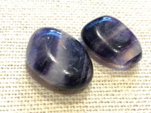 Fluorite - Purple Banded - 2 to 3cm Tumbled Stone  
