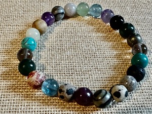 Mixed 8mm Beads - 20cm Elasticated Bracelet (SHMB2729)