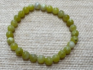 Olive Jade 6mm Beads, 18cm (Small) Elasticated Bracelet (refSHMB122856)