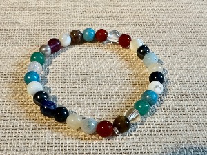 Mixed 6mm Beads - 17cm (Very Small) Elasticated Bracelet (SHMB2725)