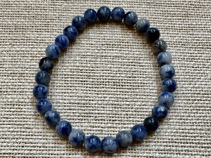 Lapis - Lapis Denim 6mm Beads - 19cm Elasticated Bracelet (SHMB122857)