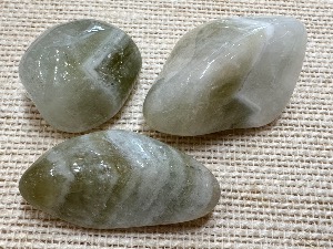Prasiolite - Green Amethyst (Amegreen) Chevron Tumbled Stone (Selected)