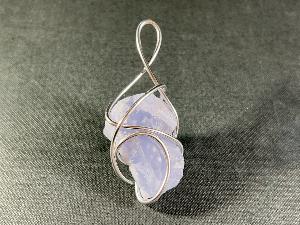 Blue Lace Agate Hand Wired Pendant (No.89)