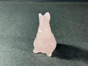 Rabbit Carved From Rose Quartz (REF:CARQ5)